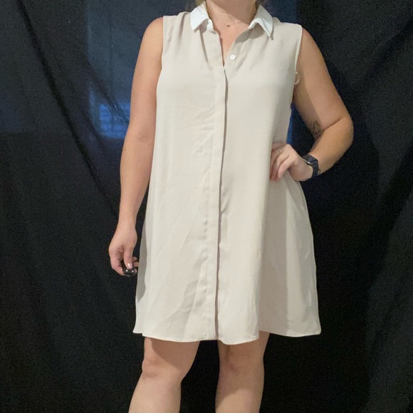 Tan Button Up Dress - Picture 1 of 3